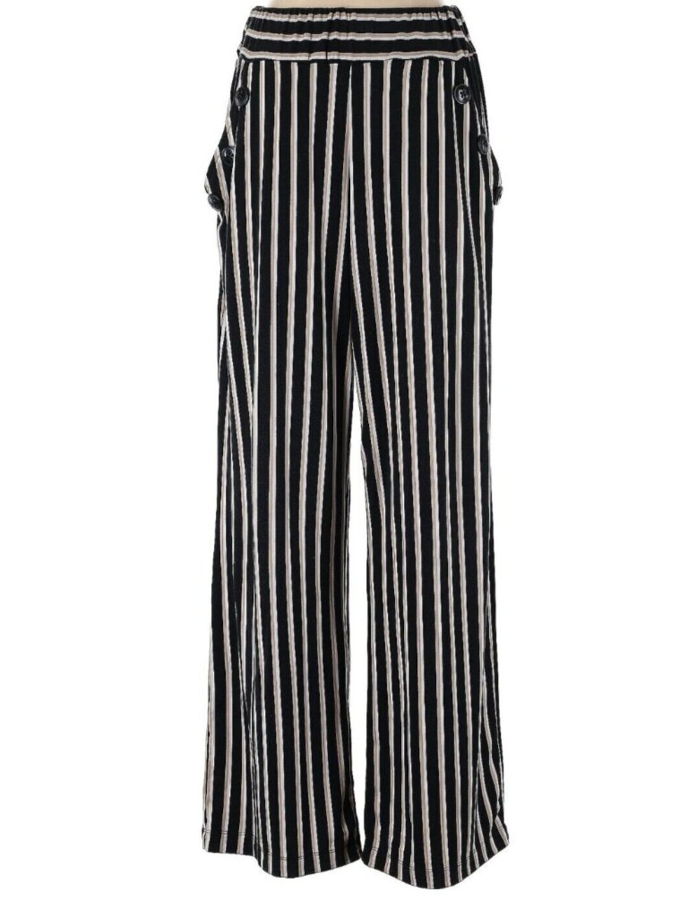 Robert Louis XL Wide Leg Palazzo Pants Nautical Stripe Resort Cruise Coastal - Picture 1 of 10